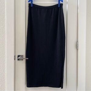 Vintage J.S.S Knitted Maxi Black Skirt XL Made in USA